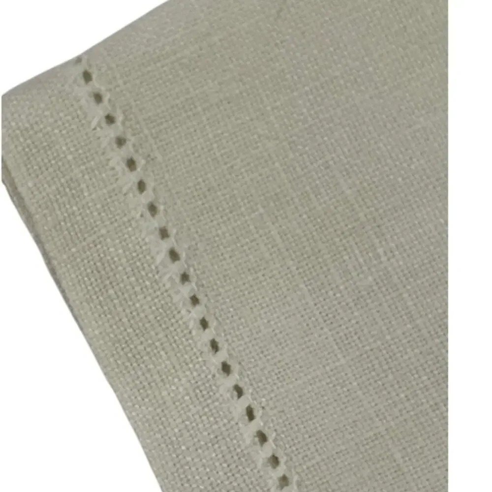 Vintage handmade linen dining napkins (12) with cross stitch